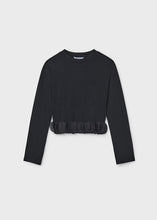 Load image into Gallery viewer, Mayoral Girls Black Ruffle Hemmed T-shirt (7030) (32)
