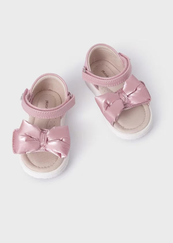 Mayoral Girls Metallic Pink Bow Sandals Sustainable Leather (41545)