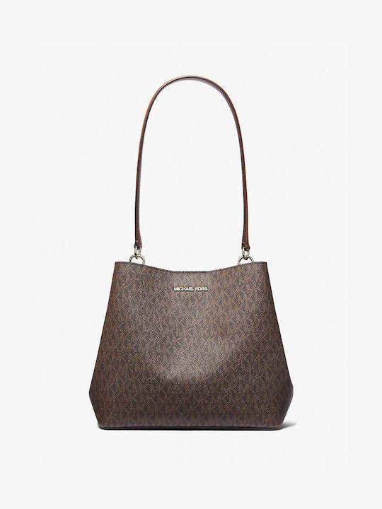 Michael Kors PRATT Shoulder LOGO Bag BROWN