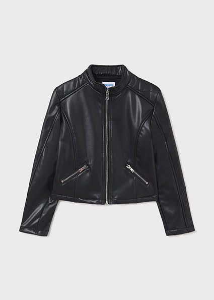 Mayoral Girls Black Leather Jacket (7476) (41)